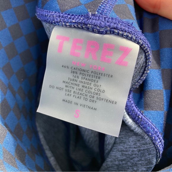 Terez navy and black check print duoknit super high band leggings - Picture 6 of 9